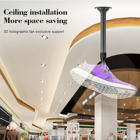 Yunseity 3D Hologram Fan Stand with Base, 3D Advertising Display Ceiling Bracket, Extendable 15.5 to 24 Inches, 8.81lb Load Bearing, Advertising Machine Projector Ceiling Mount Bracket in Saudi Arabia