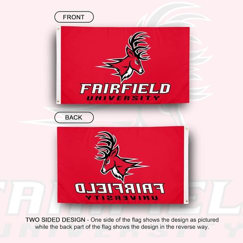 Fairfield University Flag Stags Flags Banners 100% Polyester Indoor Outdoor 3x5 (Design A) in Saudi Arabia