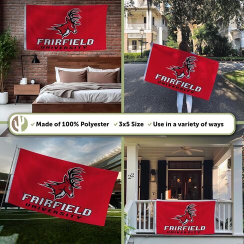 Fairfield University Flag Stags Flags Banners 100% Polyester Indoor Outdoor 3x5 (Design A) in Saudi Arabia