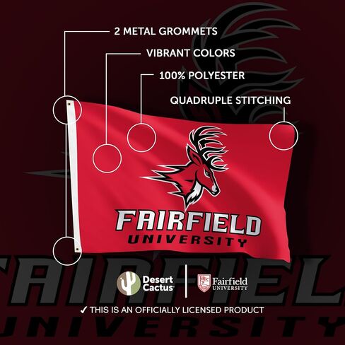 Fairfield University Flag Stags Flags Banners 100% Polyester Indoor Outdoor 3x5 (Design A) in Saudi Arabia