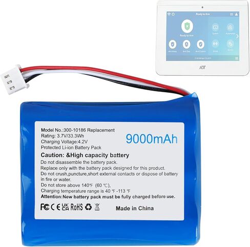 بديلة البطارية 300-10186 لأجهزة ADT Smart Smiture Panel ADT5AIO-1 ADT5AIO-2 ADT5AIO-3 ADT7AIO-1 Honeywell ADT 2X16 AIO Home Security Panel ADT2X16AIO-1 ADT2X16AIO-2 ، 9000MAH ، 3.7V (1PCS) in Saudi Arabia