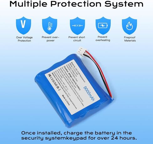 بديلة البطارية 300-10186 لأجهزة ADT Smart Smiture Panel ADT5AIO-1 ADT5AIO-2 ADT5AIO-3 ADT7AIO-1 Honeywell ADT 2X16 AIO Home Security Panel ADT2X16AIO-1 ADT2X16AIO-2 ، 9000MAH ، 3.7V (1PCS) in Saudi Arabia