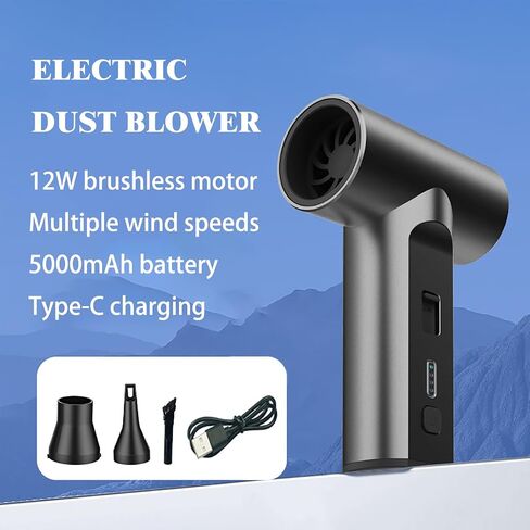 Compressed Air Duster 110000 RPM Electric Air Duster, Reusable no Canned Keyboard Cleaner for Office, Cordless Air Duster for Computer/Car in Saudi Arabia