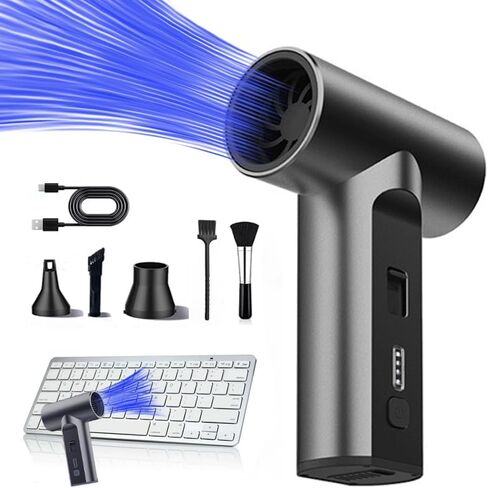 Compressed Air Duster 110000 RPM Electric Air Duster, Reusable no Canned Keyboard Cleaner for Office, Cordless Air Duster for Computer/Car in Saudi Arabia