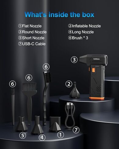 Duster Air Duster 130،000 دورة في الدقيقة فائقة القوى ، منفاخ هواء كهربائي مستهدف مع محرك بدون فرش ، 3 سرعات قابلة للتعديل وقابلة لإعادة الشحن للوحة المفاتيح ، الكمبيوتر ، السيارة ، المنزل ، في الهواء الطلق ، إزالة الثلج in Saudi Arabia