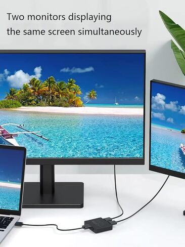 4K HDMI Splitter 1 in 2 Out HDMI Flitter for Dual Sontors Dualited Duplicate Mirror Support HDMI2.0B 60Hz Full 1080p 3D 3D 18.5G Blackbps for Xbox ، PS4 ، Blu-ray Player HDTV in Kuwait