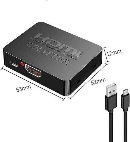 4K HDMI Splitter 1 in 2 Out HDMI Flitter for Dual Sontors Dualited Duplicate Mirror Support HDMI2.0B 60Hz Full 1080p 3D 3D 18.5G Blackbps for Xbox ، PS4 ، Blu-ray Player HDTV in Kuwait