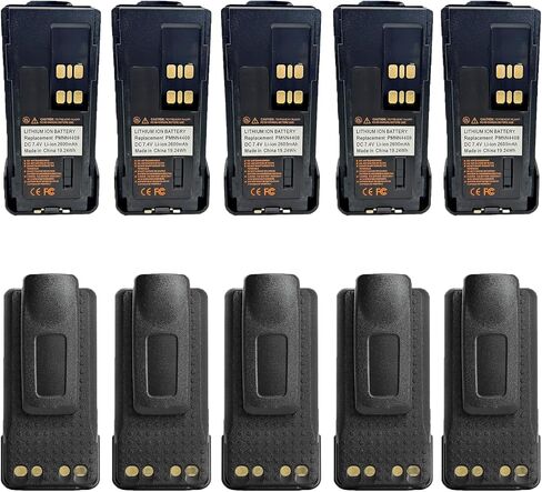 10pack PMNN4409 PMNN4409AR 2600MAH LI-ION بطارية مع حزام مقطع متوافق مع راديو XPR7550 XPR3500E XPR7550E XPR3300E XPR7350E XPR7350 XPR7580 XPR780E XPR3300 APX4000 APX1000 in Saudi Arabia