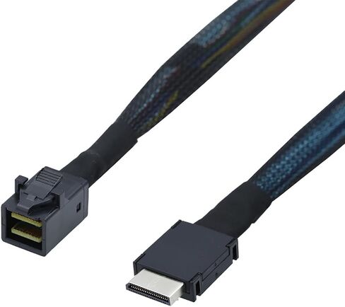 PCIe Oculink SFF-8611 4i to Mini SAS SFF-8643 Internal Server Cable – 12Gbps High-Speed Data Transmission | 32AWG (39.37, Inches) in Saudi Arabia