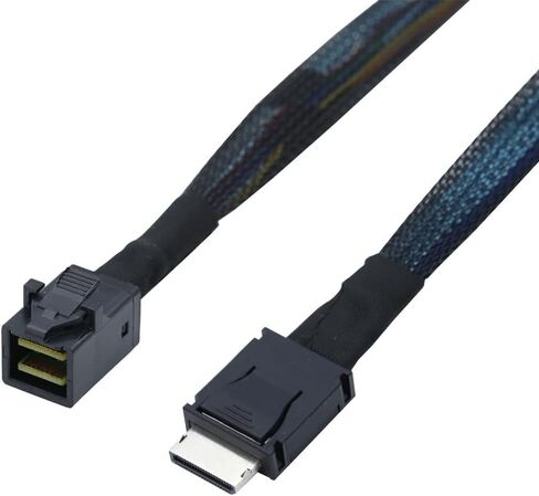 PCIe Oculink SFF-8611 4i to Mini SAS SFF-8643 Internal Server Cable – 12Gbps High-Speed Data Transmission | 32AWG (39.37, Inches) in Saudi Arabia