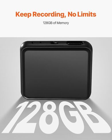مسجل Vevor Digital Voice ، 128 جيجابايت ، مسجل مغناطيسي منشط مع التشغيل ، التسجيل 8730 ساعة ، نقل USB سريع ، الحد من الضوضاء ، جهاز تسجيل الصوت لمحاضرات المقابلات in Saudi Arabia