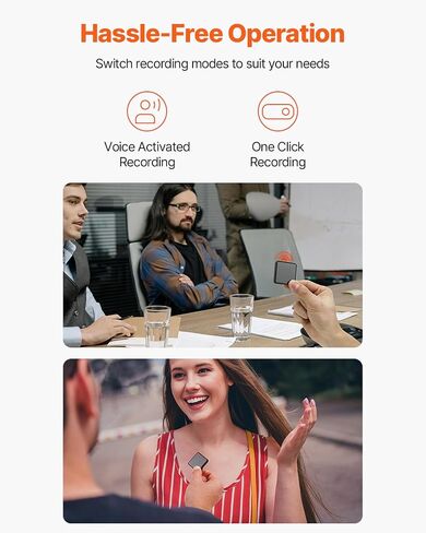 مسجل Vevor Digital Voice ، 128 جيجابايت ، مسجل مغناطيسي منشط مع التشغيل ، التسجيل 8730 ساعة ، نقل USB سريع ، الحد من الضوضاء ، جهاز تسجيل الصوت لمحاضرات المقابلات in Saudi Arabia