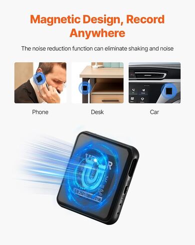 مسجل Vevor Digital Voice ، 128 جيجابايت ، مسجل مغناطيسي منشط مع التشغيل ، التسجيل 8730 ساعة ، نقل USB سريع ، الحد من الضوضاء ، جهاز تسجيل الصوت لمحاضرات المقابلات in Saudi Arabia