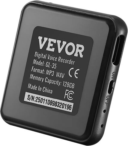 مسجل Vevor Digital Voice ، 128 جيجابايت ، مسجل مغناطيسي منشط مع التشغيل ، التسجيل 8730 ساعة ، نقل USB سريع ، الحد من الضوضاء ، جهاز تسجيل الصوت لمحاضرات المقابلات in Saudi Arabia