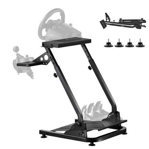 Fevor Racing Wheel Stand ، محاكاة قابلة للضبط وقابلة للطي لـ Logitech G923 G920 G29 G27 ، Thrustmaster T300RS TX F458 T500RS T3PA-PRO (F1/GT) Maming Cockpit ، محاكاة الدواسات غير المدرجة ، Compact in Saudi Arabia