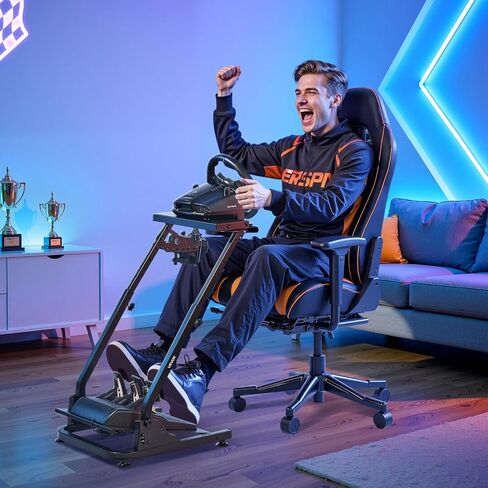 Fevor Racing Wheel Stand ، محاكاة قابلة للضبط وقابلة للطي لـ Logitech G923 G920 G29 G27 ، Thrustmaster T300RS TX F458 T500RS T3PA-PRO (F1/GT) Maming Cockpit ، محاكاة الدواسات غير المدرجة ، Compact in Saudi Arabia