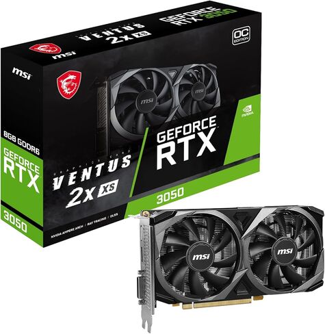 MSI Gaming GeForce RTX 3050 8GB GDRR6 128-bit HDMI/DP PCIE 4 TORX TWIN CARDALS AMPERE OC CARTER (RTX 3050 Ventus 2x XS 8G OC) (متجددة) in Saudi Arabia