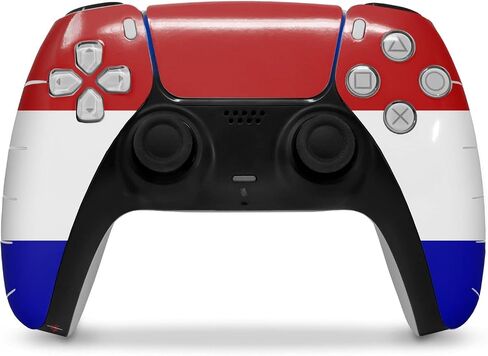 WraptorSkinz Skin Wrap compatible with Sony PS5 DualSense Controller Red White and Blue (CONTROLLER NOT INCLUDED) in Saudi Arabia