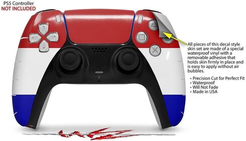 WraptorSkinz Skin Wrap compatible with Sony PS5 DualSense Controller Red White and Blue (CONTROLLER NOT INCLUDED) in Saudi Arabia
