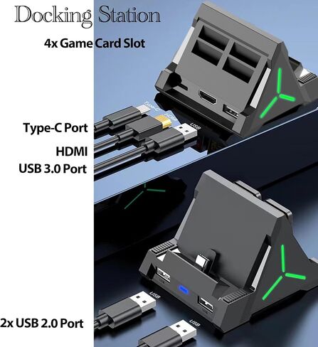 Dock Fits Nintendo Switch Dock, Portable 4K HDMI TV Dock Docking Station for Switch OLED with Type-C and USB Port in Saudi Arabia