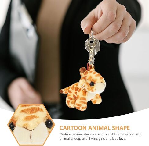 Toyvian Giraffe Keychains Plush Animals Keyring Stuffed Pet Animals Keychain Charm Handbag Pendant for Bag Purse Wallet in Saudi Arabia