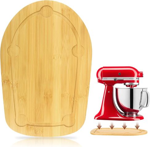 Mixer Slider Compatible with 5.5-8 QT Kitchen Aid Stand Mixers, Kitchen Countertop Storage Mover Sliding Caddy Mixer Slider Mat for Kitchen Aid Stand Mixer Accessories Attachment (Pine Wood - Brown) in Kuwait