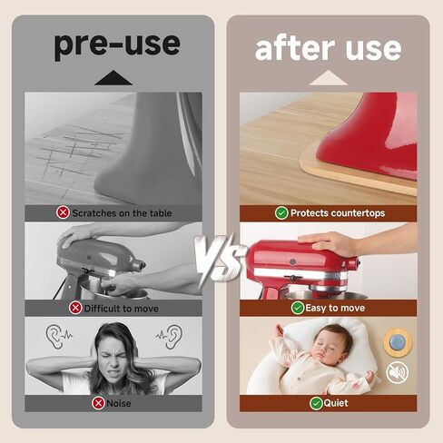 Mixer Slider Compatible with 5.5-8 QT Kitchen Aid Stand Mixers, Kitchen Countertop Storage Mover Sliding Caddy Mixer Slider Mat for Kitchen Aid Stand Mixer Accessories Attachment (Pine Wood - Brown) in Kuwait