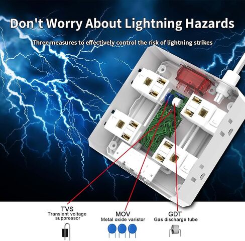 10 Ft Flat Extension Cord, Tcstei Ultra-Thin Flat Plug Surge Protector Power Strip, 3-Sided Outlet Extender, 8 AC Outlets and 4 USB Ports(1 USB C) for Home, Office, Dorm Room Essentials, ETL, White in Saudi Arabia