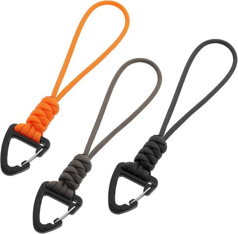 3pcs paracord keychain carabiner ، leanyard braided lanyard chain chain men/women triangle buckle clip clip hight duty hook for car ourdival survival therming haking 3 colors in Saudi Arabia