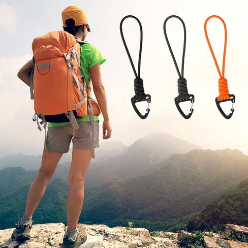 3pcs paracord keychain carabiner ، leanyard braided lanyard chain chain men/women triangle buckle clip clip hight duty hook for car ourdival survival therming haking 3 colors in Saudi Arabia