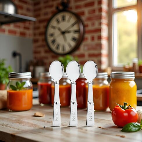 3pcs ملاعق فضية قابلة للطي لـ Thermos funtainer food jar 16 أوقية ، بديلة من الصلب غير القابل للطي للملعقة المعدنية المعدنية التي تقدم ملعقة متوافقة مع الجرار الغذائية المعزولة in Saudi Arabia