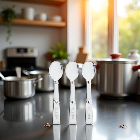 3pcs ملاعق فضية قابلة للطي لـ Thermos funtainer food jar 16 أوقية ، بديلة من الصلب غير القابل للطي للملعقة المعدنية المعدنية التي تقدم ملعقة متوافقة مع الجرار الغذائية المعزولة in Saudi Arabia