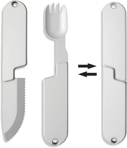 2 in 1 cutlery,Camping Eating Utensils Set Detachable Pocket Wilderness Fork and Spoon Tool,Multifunction Practical Tableware for Travel,Hiking,Wilderness，Equipped with cutlery protection bag(1Set) in Saudi Arabia