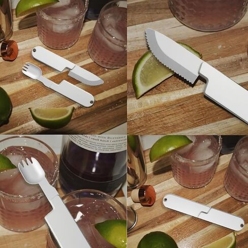 2 in 1 cutlery,Camping Eating Utensils Set Detachable Pocket Wilderness Fork and Spoon Tool,Multifunction Practical Tableware for Travel,Hiking,Wilderness，Equipped with cutlery protection bag(1Set) in Saudi Arabia