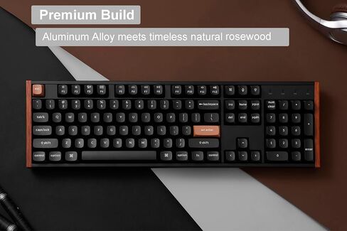 Keychron K10 HE QMK Wireless Gaming Custom Mechanical Keyboard, 2.4 GHz/Bluetooth/Wired Full-Size Hot-Swappable Programmable RGB Backlit Gateron Magnetic Switches for Mac Windows, Wood Frame-Black in Saudi Arabia