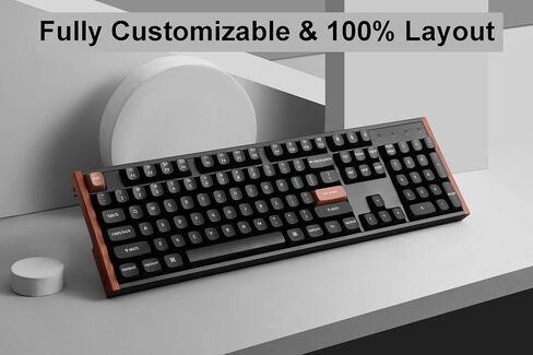 Keychron K10 HE QMK Wireless Gaming Custom Mechanical Keyboard, 2.4 GHz/Bluetooth/Wired Full-Size Hot-Swappable Programmable RGB Backlit Gateron Magnetic Switches for Mac Windows, Wood Frame-Black in Saudi Arabia