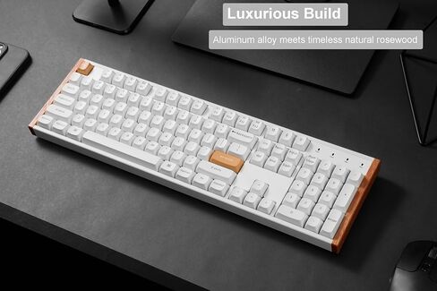 Keychron K10 HE QMK Wireless Gaming Custom Mechanical Keyboard, 2.4 GHz/Bluetooth/Wired Full-Size Hot-Swappable Programmable RGB Backlit Gateron Magnetic Switches for Mac Windows, Wood Frame-Black in Saudi Arabia