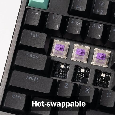 Keychron K10 He QMK اللاسلكي ألعاب مفاتيح ميكانيكية مخصصة ، 2.4 جيجا هرتز/بلوتوث/سلكية سلكية كاملة الحجم قابلة للبرمجة قابلة للبرمجة RGB مفاتيح مغناطيسية Gateron لنوافذ MAC ، إطار الخشب الأسود in Saudi Arabia