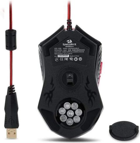 Redragon Gaming Mouse ، فأر ألعاب سلكية مع إضاءة RGB الخلفية ، 8000 نقطة في البوصة قابلة للتعديل ، الماوس مع 9 أزرار ماكرو قابلة للبرمجة وزر النار ، يدعم البرمجيات مفاتيح DIY ، M910-K in Kuwait