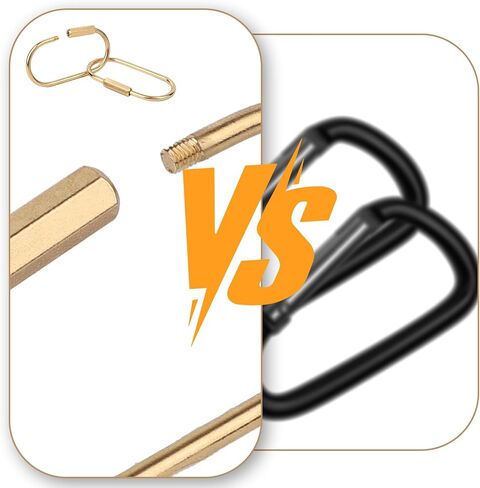 10pcs Brass Keychain, Gold Carabiner Clip with Secure Locking Screw Brass Key Ring for Men Women Bags Luggage Tags Pet Collar Clips in Saudi Arabia