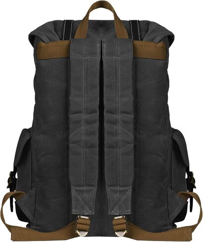Heavy Duty Waxed Canvas Vintage Backpack for Men Women Trim Casual 15.6" laptop Bookbag Travel Rucksack Shoulder Rucksack for Travel in Kuwait