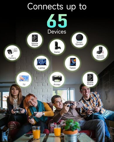 WiFi Extender Signal Booster, Long Range Internet Booster Extender for Home, Faster Wireless WiFi Repeater with Ethernet Port, Broader Coverage up to 10k Sq.ft, 1-Tap Setup in Kuwait