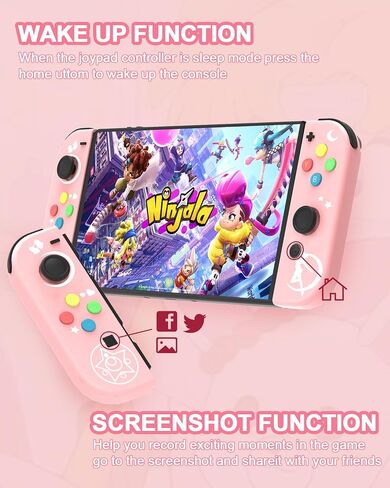 وحدة تحكم تبديل Zeulkex ، وحدات تحكم لاسلكية للمفتاح 2 ، OLED ، Lite ، L R joypads تدعم السترة ذات 6 محاور ، الاستيقاظ ، تأثير القاعة بدون عصا التحكم ، التحكم في الحركة ، لقطة الشاشة ، الاهتزاز المزدوج ، الوردي الفاتح in Saudi Arabia