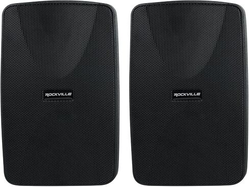 Rockville RCS350-6 350 واط 6 منطقة 70 فولت تجاري/مطعم باقة/Bluetooth مع (12) WET-40B 4 "مكبرات صوت سوداء دوارة أسود in Saudi Arabia