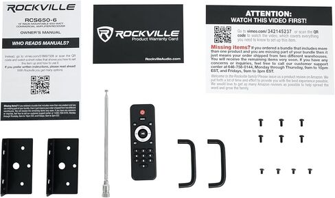 Rockville RCS350-6 350 واط 6 منطقة 70 فولت تجاري/مطعم باقة/Bluetooth مع (12) WET-40B 4 "مكبرات صوت سوداء دوارة أسود in Saudi Arabia