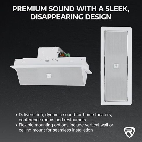 Rockville LUX Stealth D4 Pair, Motorized Flush-Mount Dual 4" Speakers, Auto-Tilt Technology, 20mm Silk Dome Tweeter, Wall Controller, Perfect for Home Theater & Commercial Applications in Saudi Arabia