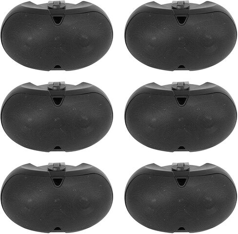 Rockville (6) D4-70 Black Dual 4 "70V Commercial/Restaurant Wall Mount Speakers in Saudi Arabia