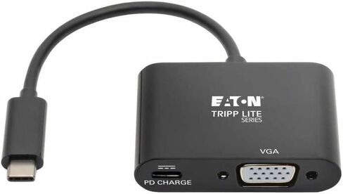 Tripp Lite Eaton Series U444-06N-VB-C USB-C إلى محول عرض VGA ، 1080P 60Hz ، 60W PD Charging ، USB 3.1 5GBPS ، المكونات والتشغيل ، الأسود ، ROHS ، Cloud Care حزمة مسبقة التهيئة (10 حزم) مؤهل (10 حزم) in Kuwait