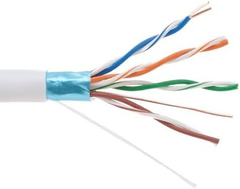GESS Technologies CAT5e Solid FTP Ethernet Cable, 24AWG Shielded Copper Clad Aluminum Wire, LAN Network Cable, Pull Box (1000FT, White) in Saudi Arabia