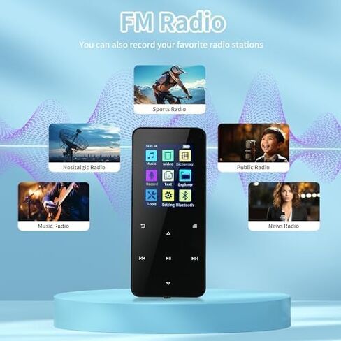مشغل MP3 144GB-مشغل موسيقى مع Bluetooth 5.2 HIFI SOUND SOUND LOOP FM RADIO BRINDAY HD SPEENTER DESICE MINI MINI in Kuwait